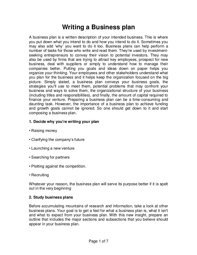 Writing a business_plan