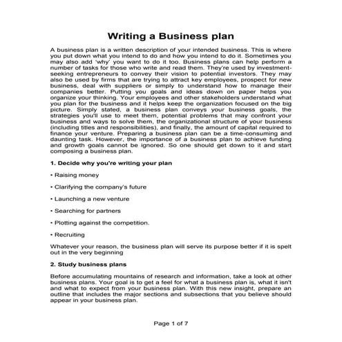 Writing a business_plan