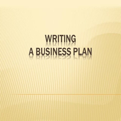 Writing a business plan