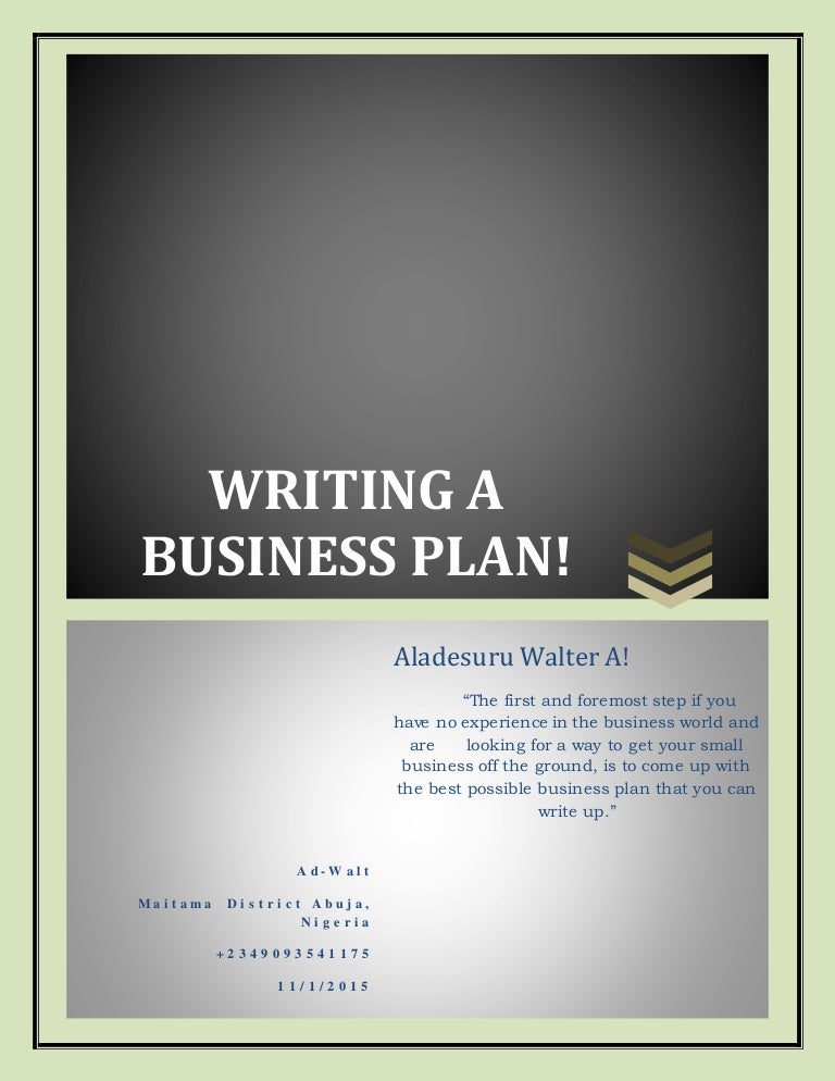 Writing a business plan