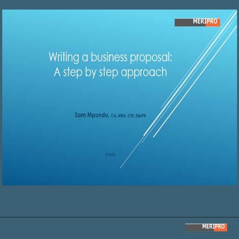 Writing a business proposal: A step by step approach