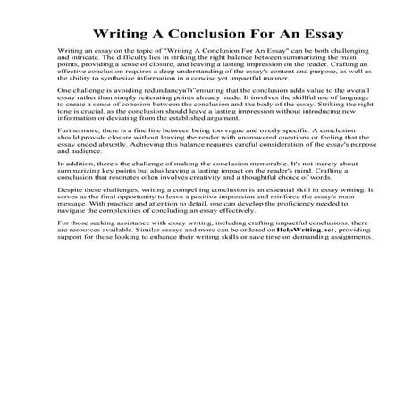 Writing A Conclusion For An Essay.pdf