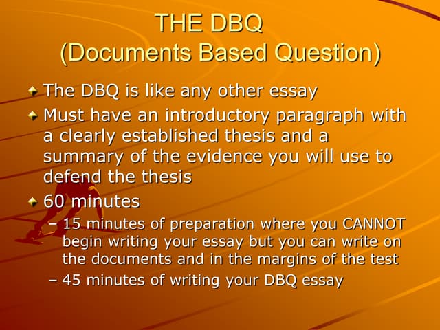 Writing A Dbq Ppt Writing A Dbq Ppt