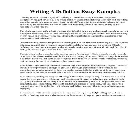 Writing A Definition Essay Examples. 011 Essay Example Examples Of Definition...