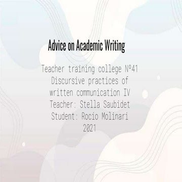 Writing advice - Rocío Molinari