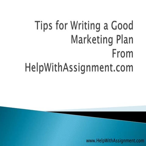 Writing a good marketing plan