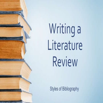 Writing a Literature Review