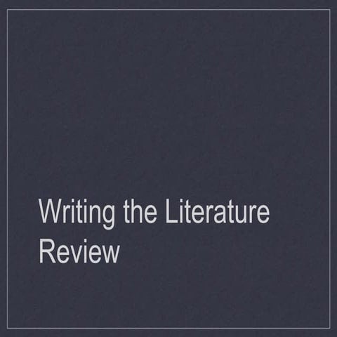 Writing a Literature Review.ppt