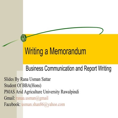 Writing a memorandum