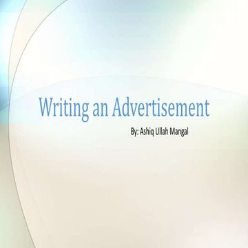 Writing an advertisement and its 6 components