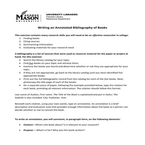 Writing an Annotated Bibliography-Books