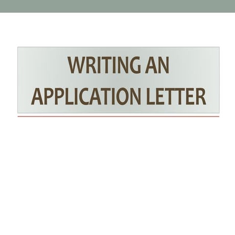 Writing an application letter