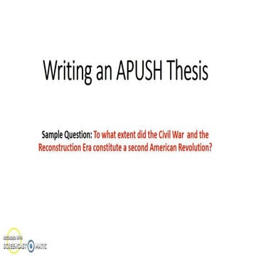 can an apush thesis be 2 sentences