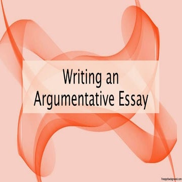 Writing an Argumentative Essay