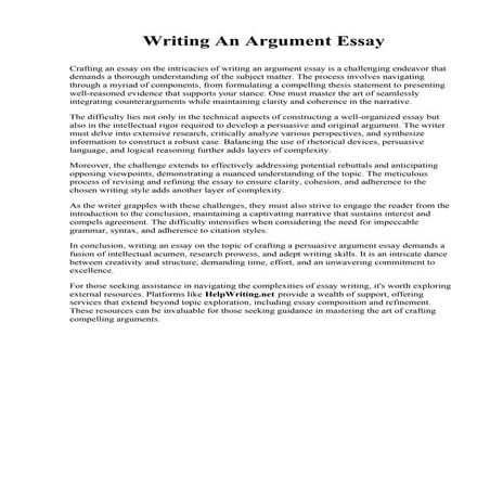 Researched Argument Essay Example University Of Mary Hardin Baylor Pdf