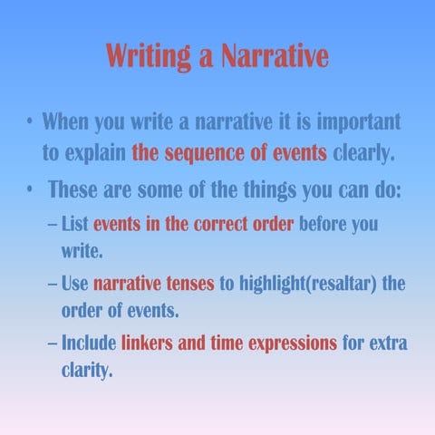 Writing a narrative