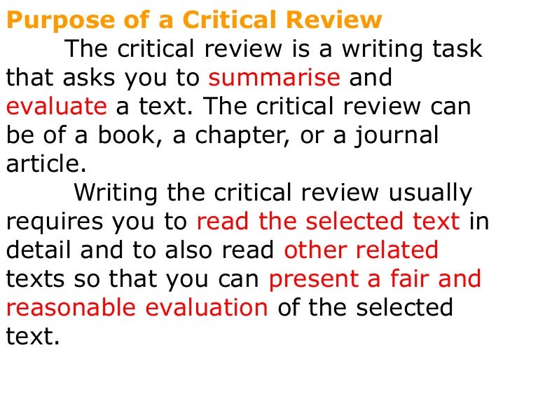 Writing a critical article review