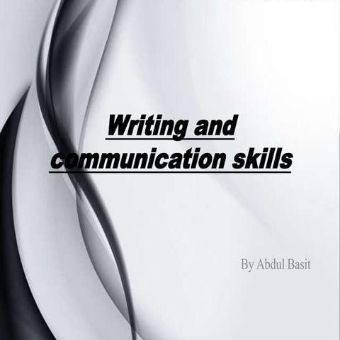 Writing and communication skills | PPTX