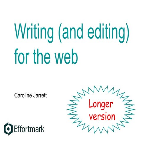 Writing and editing for the web - expanded version