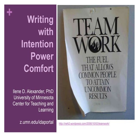 Undergraduates Writing with Power Intention Comfort