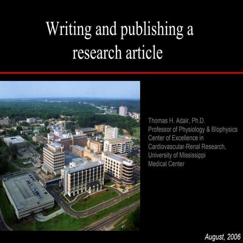 Writing and publishing a research article