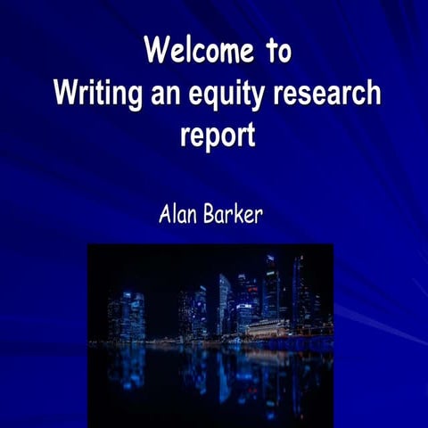 Writing an Equity Research Report