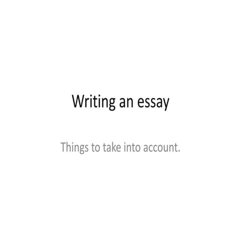 Writing an essay