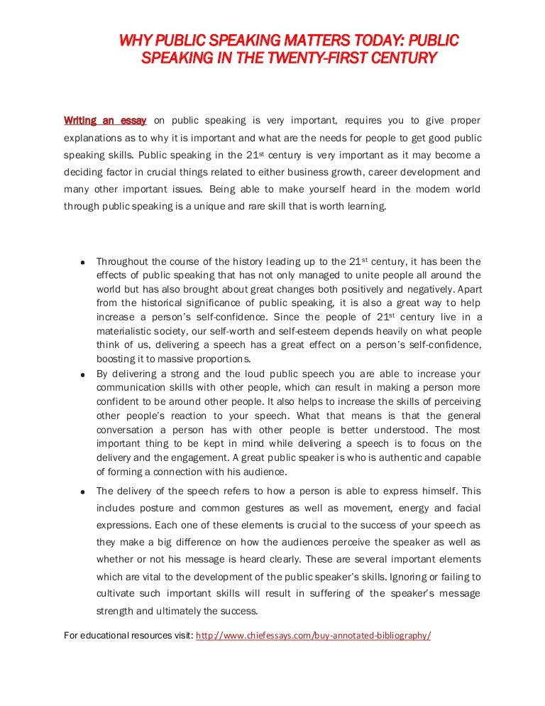 Public speaking essay