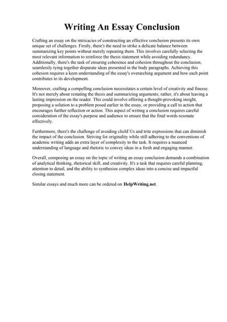Writing An Essay Conclusion Pdf Writing An Essay Conclusion Pdf