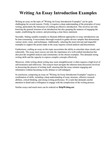 Examples Of Example Essays | PDF