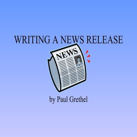Writing a news release