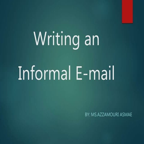 Writing an informal e mail