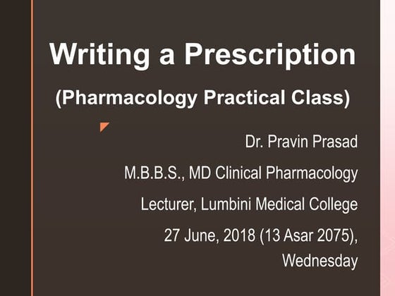 Prescription writing and parts of prescription | PPTX