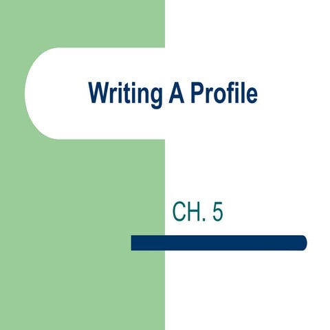 Writing A Profile and personal narrative.ppt