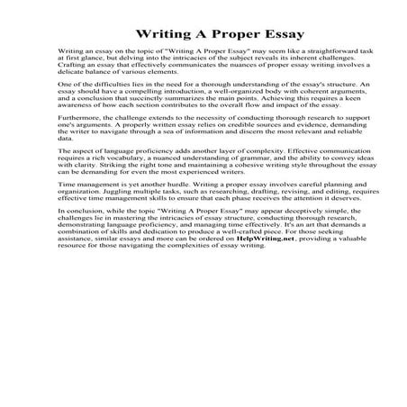 Writing A Proper Essay. 002 Picture1 Proper Essay Format Thatsnotus | PDF