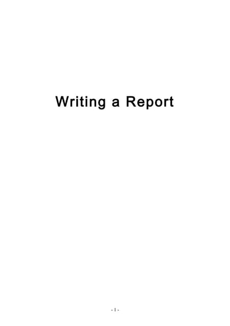 Writing a report