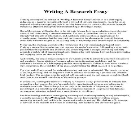 Writing A Research Essay. Bethesda College of Health Sciences