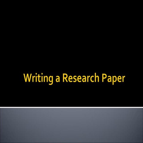 Writing a Research Paper emperical paper to write