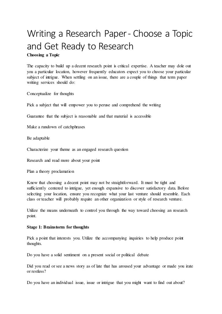 Choosing a research topic worksheet image