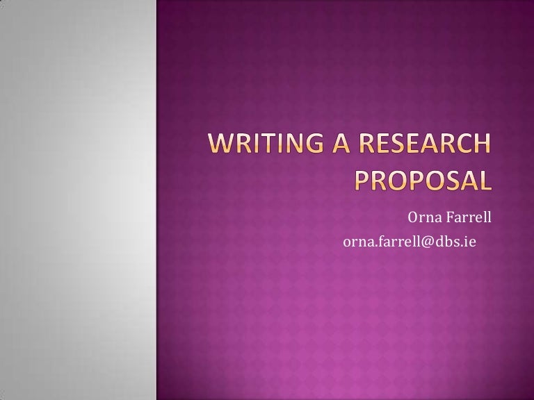 Objectives in research proposal