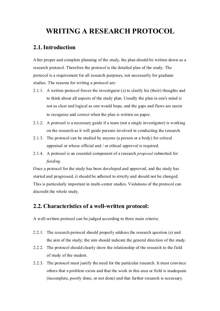 What Is Research Protocol : 9 How to Write a Research Protocol – FXMET