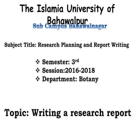 Writing a research report