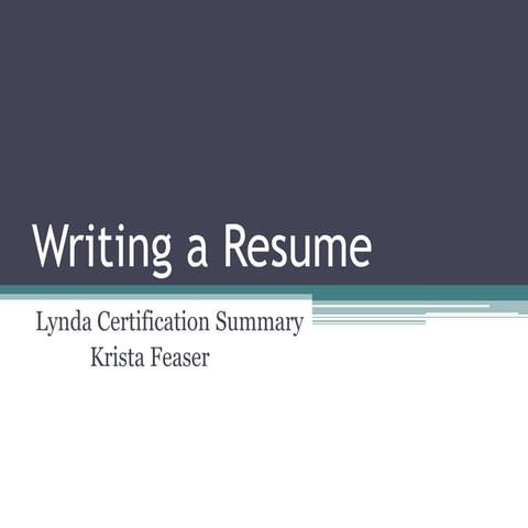 Writing a Resume