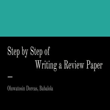 Writing a review article step 1