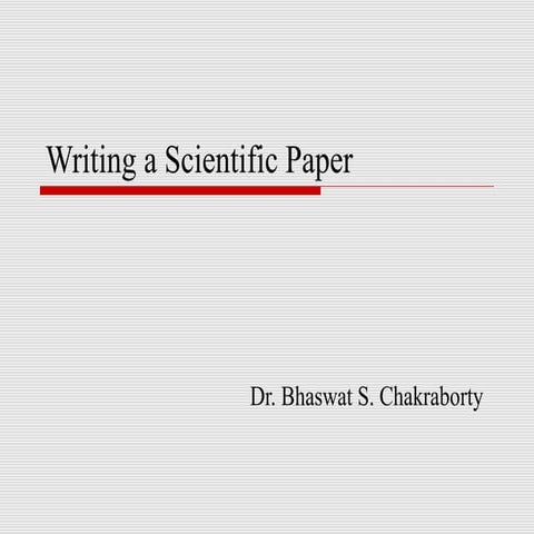 Writing a scientific paper