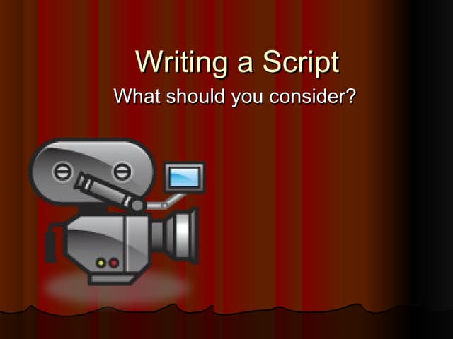Writing a script (for primary students) | PPT