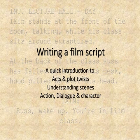 Writing a film script (introduction to the basics) | PPTX ...