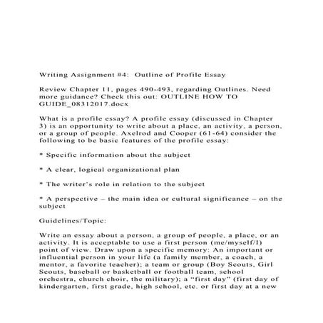 How to write a profile essay | PPT
