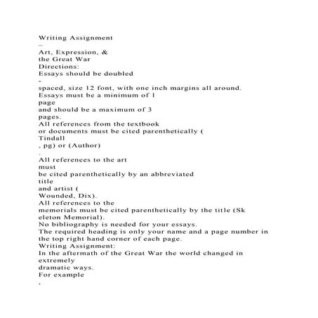 Writing Assignment–Art, Expression, &the Great WarDirections.docx