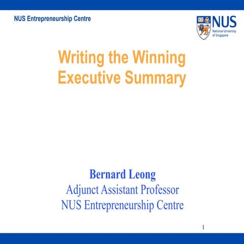 Writing A Winning Executive Summary 2006